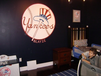 Baseball theme in a boy's room